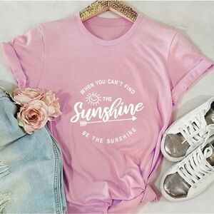 Pink Ringer Tee Graphic Top Sunshine S